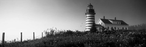Framed West Quoddy Head lighthouse, Lubec, Maine Print