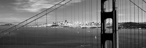 Framed Golden Gate Bridge with San Francisco in the background, California Print