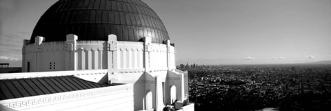 Framed Observatory with cityscape in the background, Griffith Park Observatory, LA, California Print