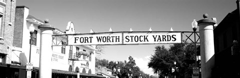 Framed Signboard over a street, Fort Worth Stockyards, Fort Worth, Texas Print