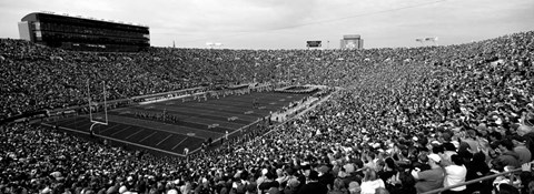 Framed Football stadium full of spectators, Notre Dame Stadium, South Bend, Indiana Print