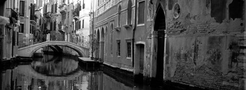 Framed Reflection Of Buildings In Water, Venice, Italy Print