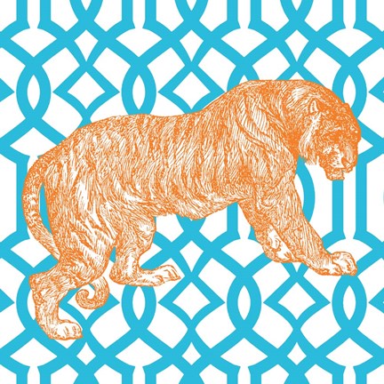 Framed Bright Menagerie Tiger Print