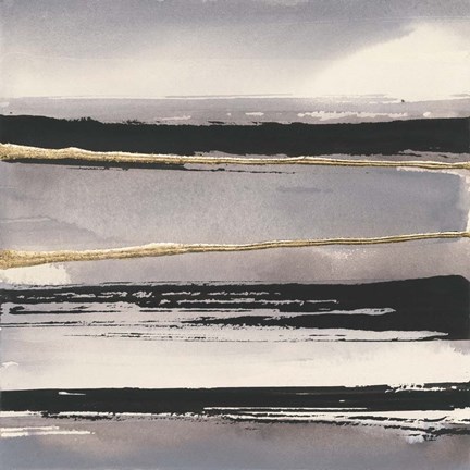 Framed Gilded Grey I Print