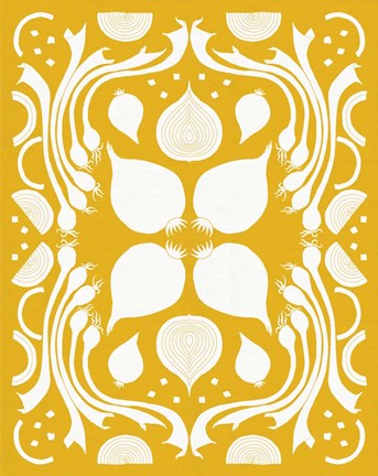 Framed Retro Onion Otomi Silhouette Print