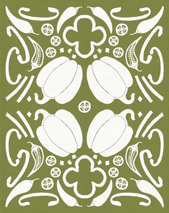 Framed Retro Pepper Otomi Silhouette Print