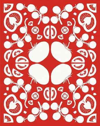 Framed Retro Tomato Otomi Silhouette Print