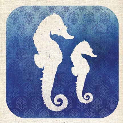 Framed Watermark Seahorse Print