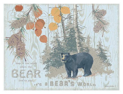 Framed Bear&#39;s World Tan Print