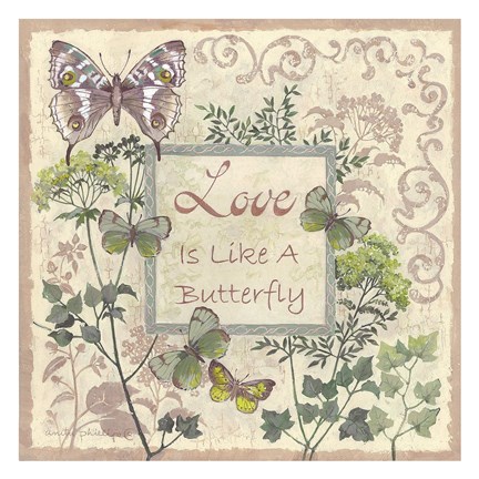 Framed Love and Butterflies Print