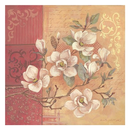 Framed Magnolia and Leaves Print