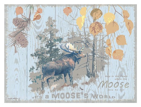 Framed Moose&#39;s World Tan Print