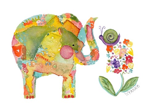 Framed Almost Eye To Eye Elephant Print