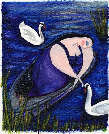 Framed Big Diva And Swans Print