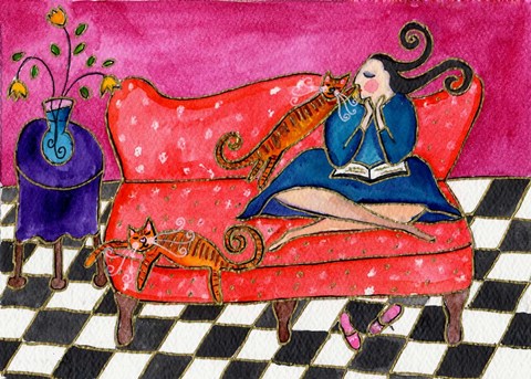 Framed Big Diva Lazy Sunday Print