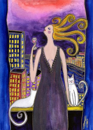 Framed Big Diva Toast Of The Town Print