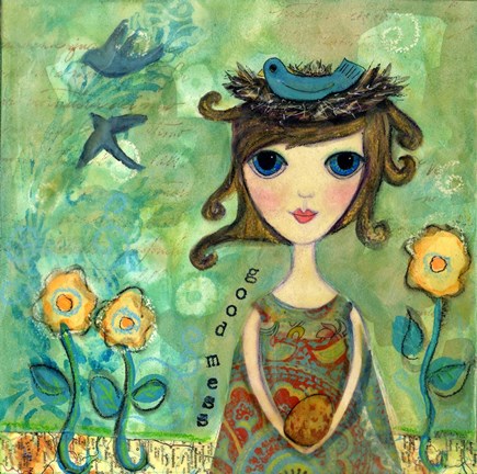 Framed Big Eyed Girl A Good Mess Print