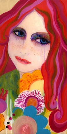 Framed Big Eyed Girl Hesitant Print