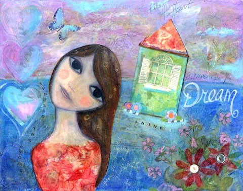 Framed Big Eyed Girl Indulge Your Soul Print