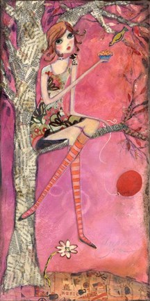 Framed Big Eyed Girl Muffin Tree Print