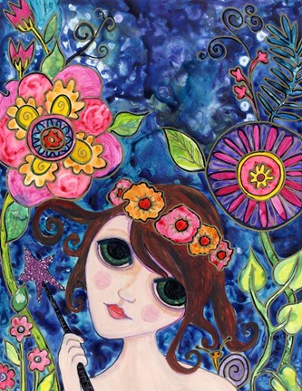 Framed Big Eyed Girl Spellbound Print