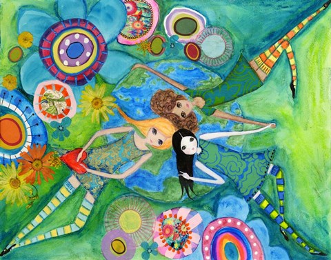 Framed Big Eyed Girls Together Is Better Print