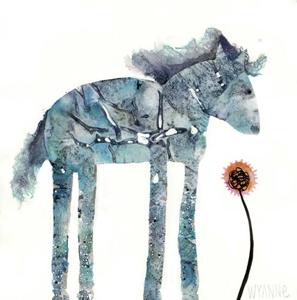 Framed Blue Painted Pony Print