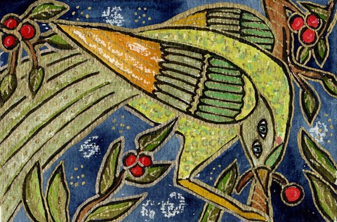 Framed Cherry Bird Print