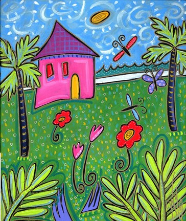 Framed Island House Print