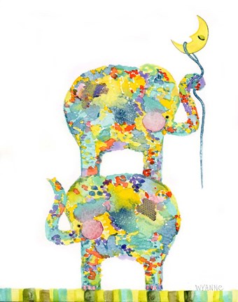 Framed Lasso The Moon Elephants Print