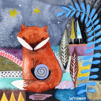 Framed Nighty Nite Fox Print