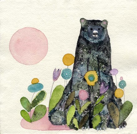 Framed Garden Bear Print