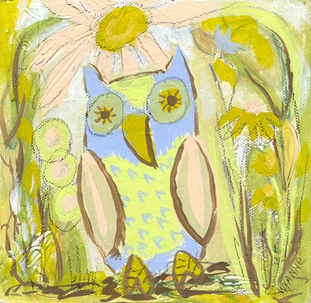 Framed Owl In The Brambles Print