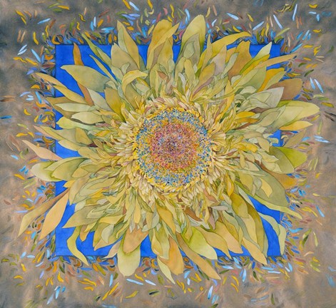 Framed Golden Flower Print