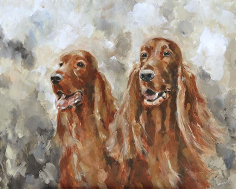 Framed Two Irish Setters Print