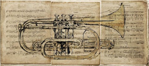 Framed Trumpet 2 Print