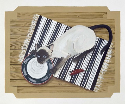 Framed Cat Mat Print