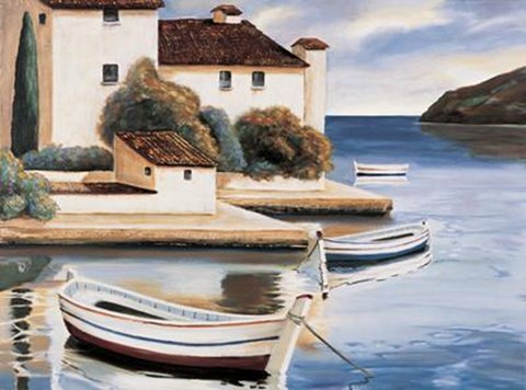 Framed Lake Villa I Print