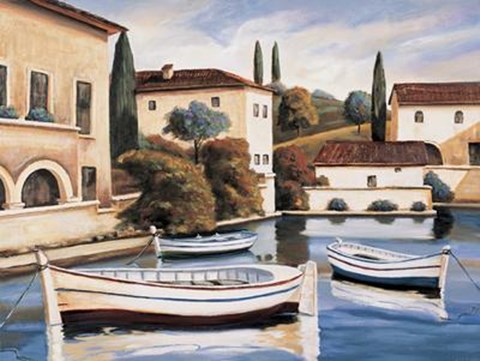 Framed Lake Villa II Print