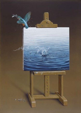 Framed European Kingfisher Print