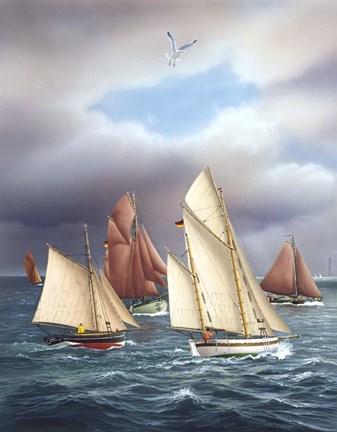 Framed Sailing Oldtimers Print