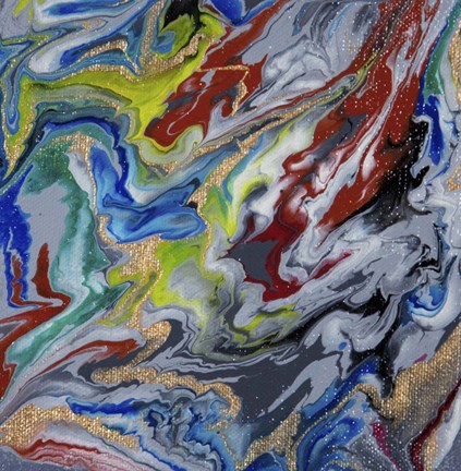 Framed Liquid Industrial IV - Canvas X Print