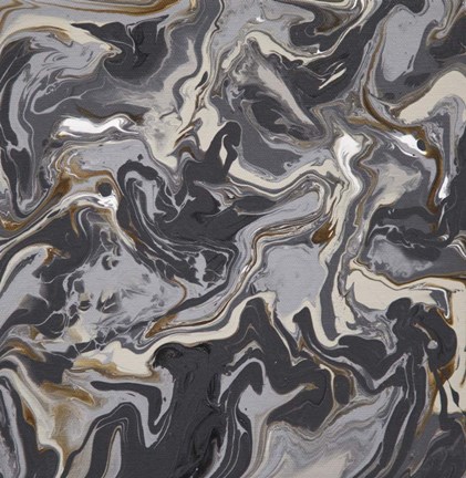 Framed Liquid Industrial V - Canvas III Print