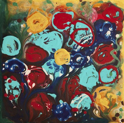 Framed Abstract Flowers 3 - Canvas 3 Print