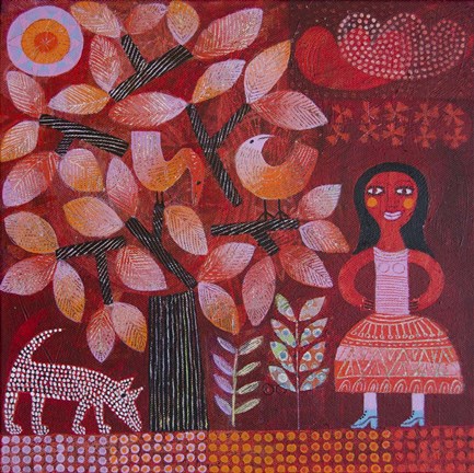 Framed Red Tree Print