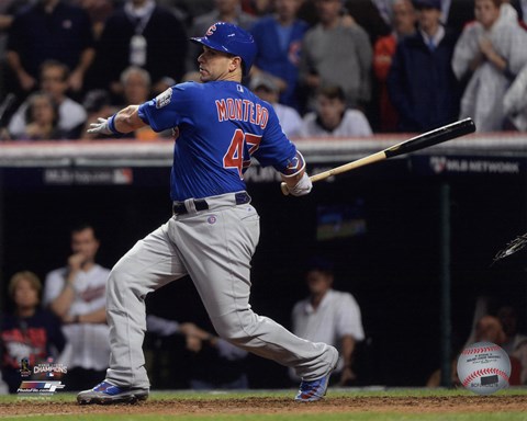 Framed Miguel Montero RBI Single Game 7 of the 2016 World Series Print