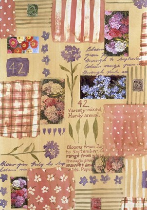 Framed Flower Collage 1 Print