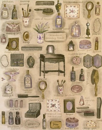 Framed Lady's Vanity Collage Print