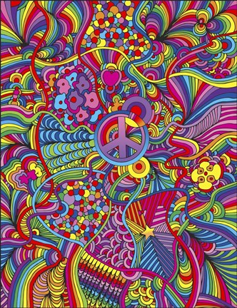 Framed Peace Sign Lines Print