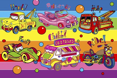 Framed Pop Vehicles Print